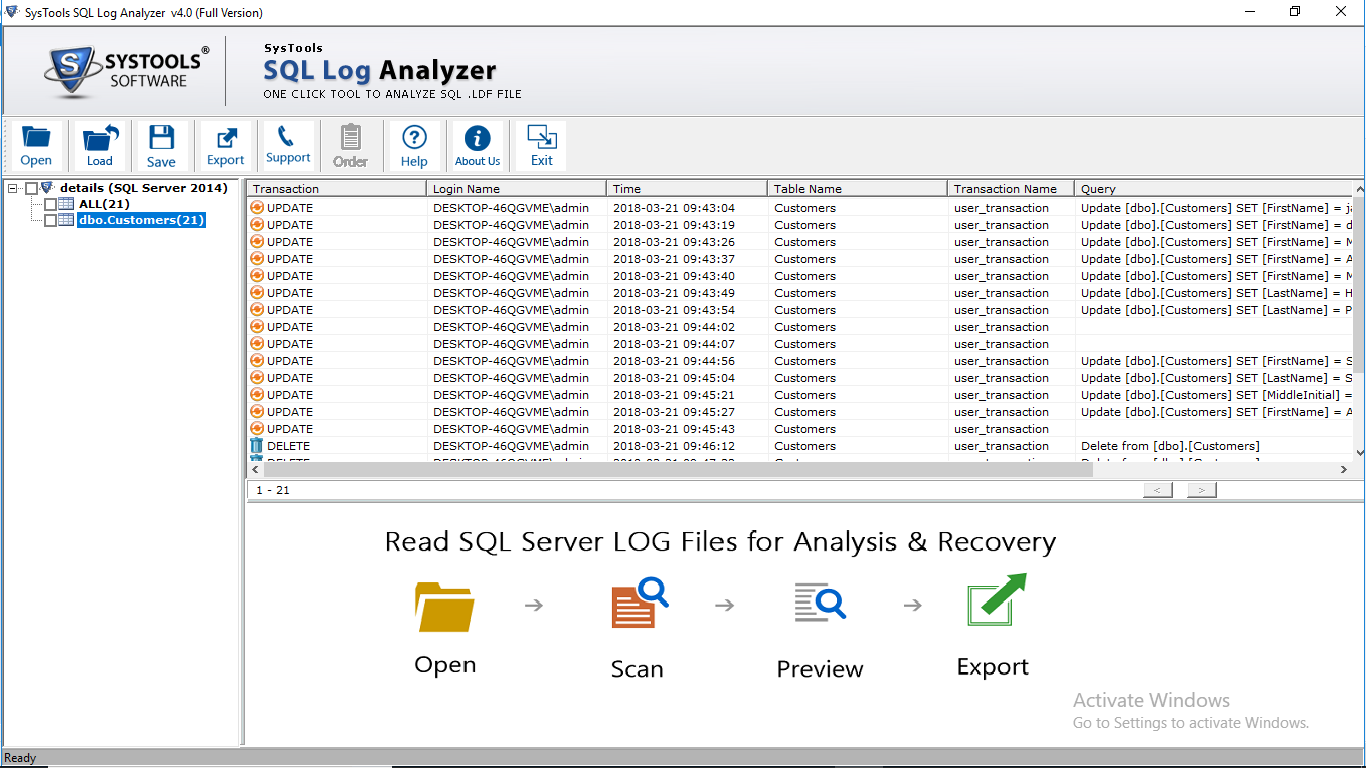 Preview SQL Transaction Logs