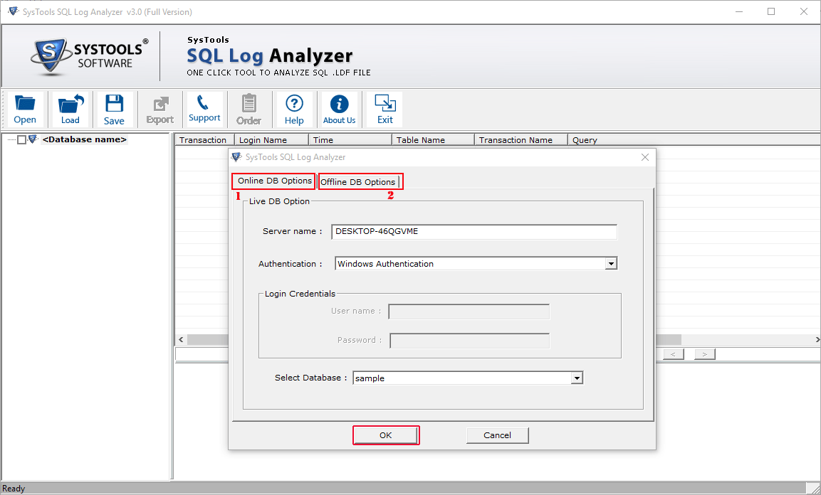 Choose Online or Offline Option