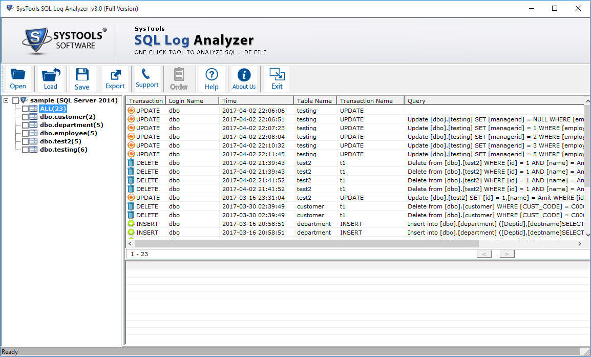 Preview SQL Transaction logs