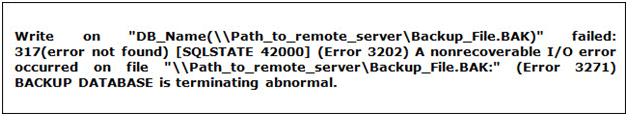 SQL Server Error 3271