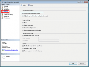 authentication mode sql