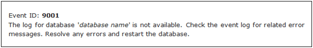 SQL Error 9001