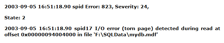 SQL Error Msg 1