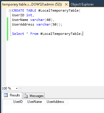 radical pellet Marquee Creating Temporary Tables In SQL Server