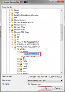Restore SQL Database backup using SSMS & T-SQL