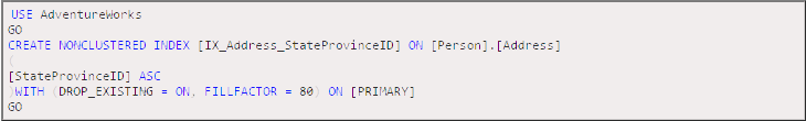 Enable index using CREATE INDEX WITH DROP_EXISTING