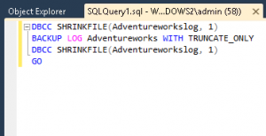 How to Clear SQL Server Transaction Log with DBCC SHRINKFILE