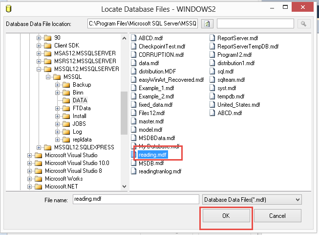 Attach MDF File Without LDF File 