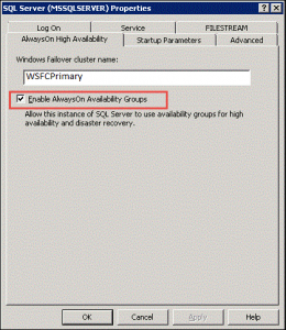 Enable AlwaysOn High Availability Groups