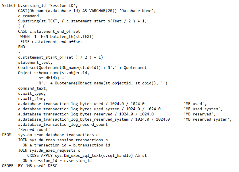 SQL Server Long Running Transaction Alert