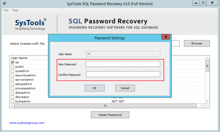 How To Reset Sql Password